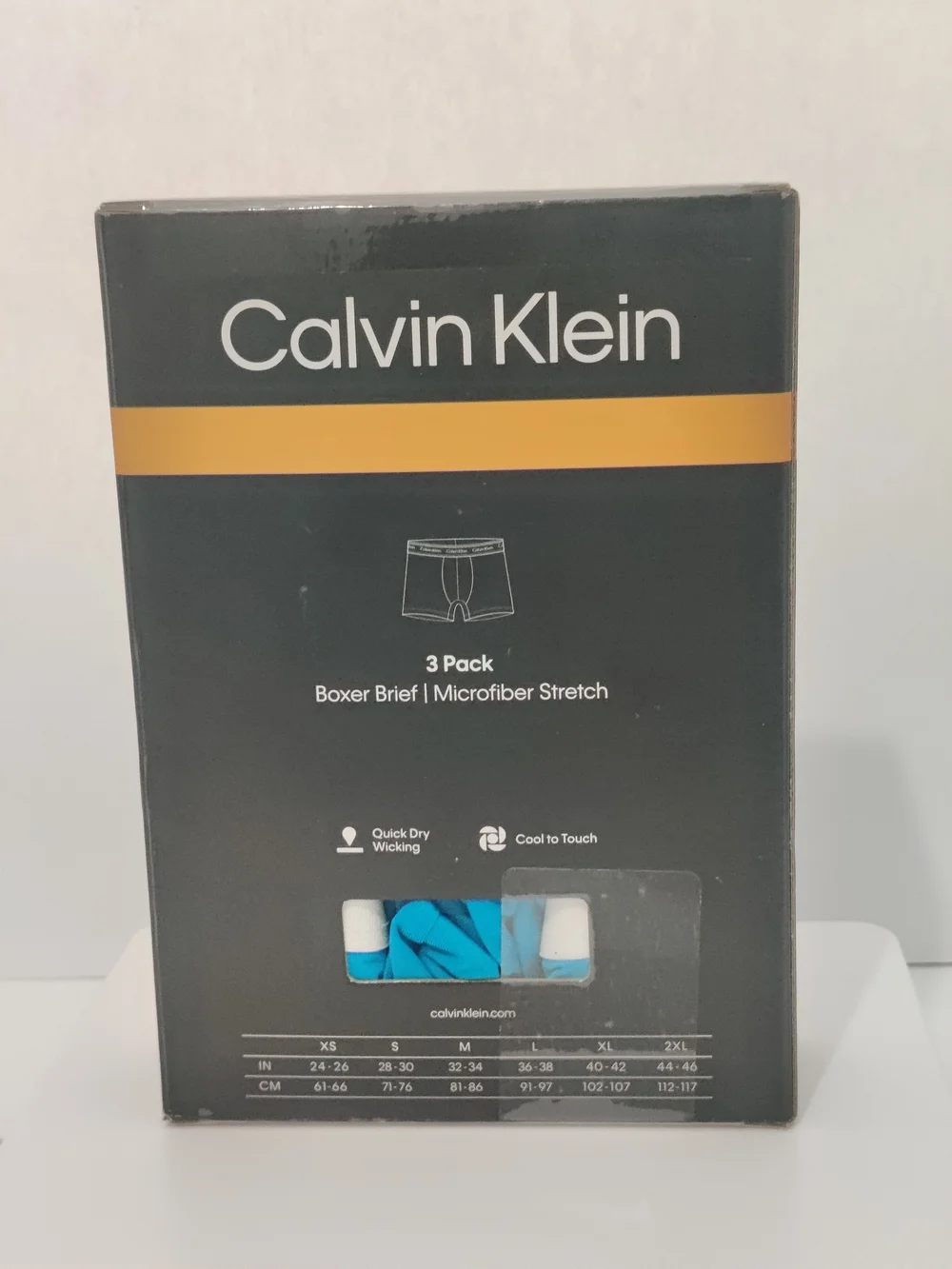 Calvin Klein Mens Microfiber Stretch Boxer Briefs Quick Dry 3-Pack Size Small